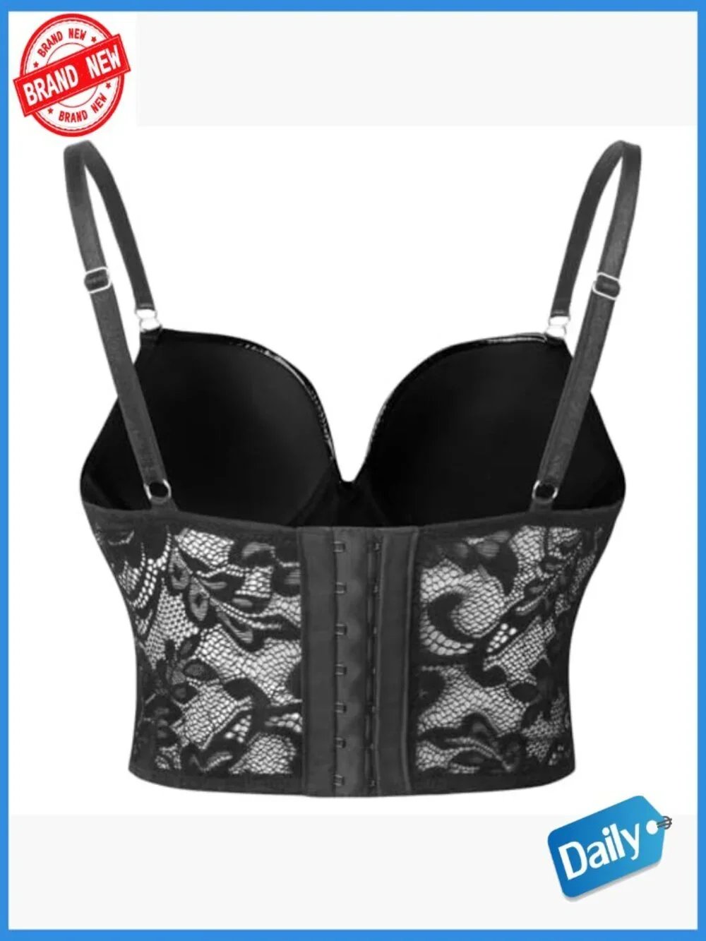 PU Leather Push Up Corset Bustier Crop Top with Underwire
